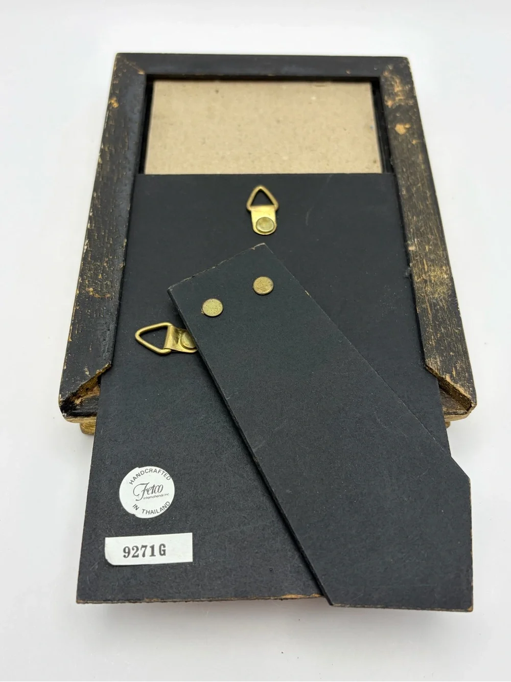 Vintage, Fetco Int. Inc., Frame, Wooden, Brass Color, 3 x 4.75 with Glass